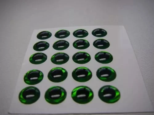 Funky Holographic Green 3D Eyes - Funky Fly Tying 2 Funky Holographic Green 3D Eyes - Funky Fly Tying - Image 2