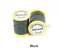 Funky Holographic Tinsel - Funky Fly Tying 37 Funky Holographic Tinsel - Funky Fly Tying -Fly Fishing Supplies Store Holographic Tinsel Black 1