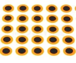 Funky Hot Orange Tape Eyes Pack 50 - Funky Fly Tying