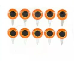 Funky Hot Orange/Yellow Tab Eyes - Funky Fly Tying -Fly Fishing Supplies Store Hot Orange Yellow Tab Eyes 1