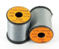 Uni Thread 6/0 200 Yards - Funky Fly Tying -Fly Fishing Supplies Store Uni Thread 6 0 200 yards Grey